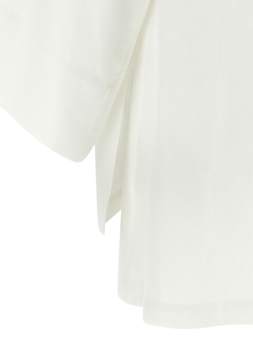 White Linen Junia Blouse Exterior: Maglie - Women