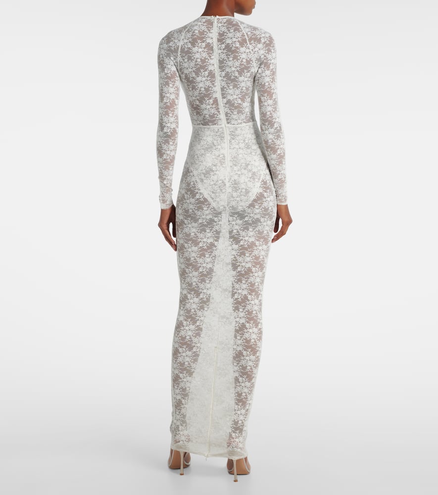 Bridal sheer lace gown
