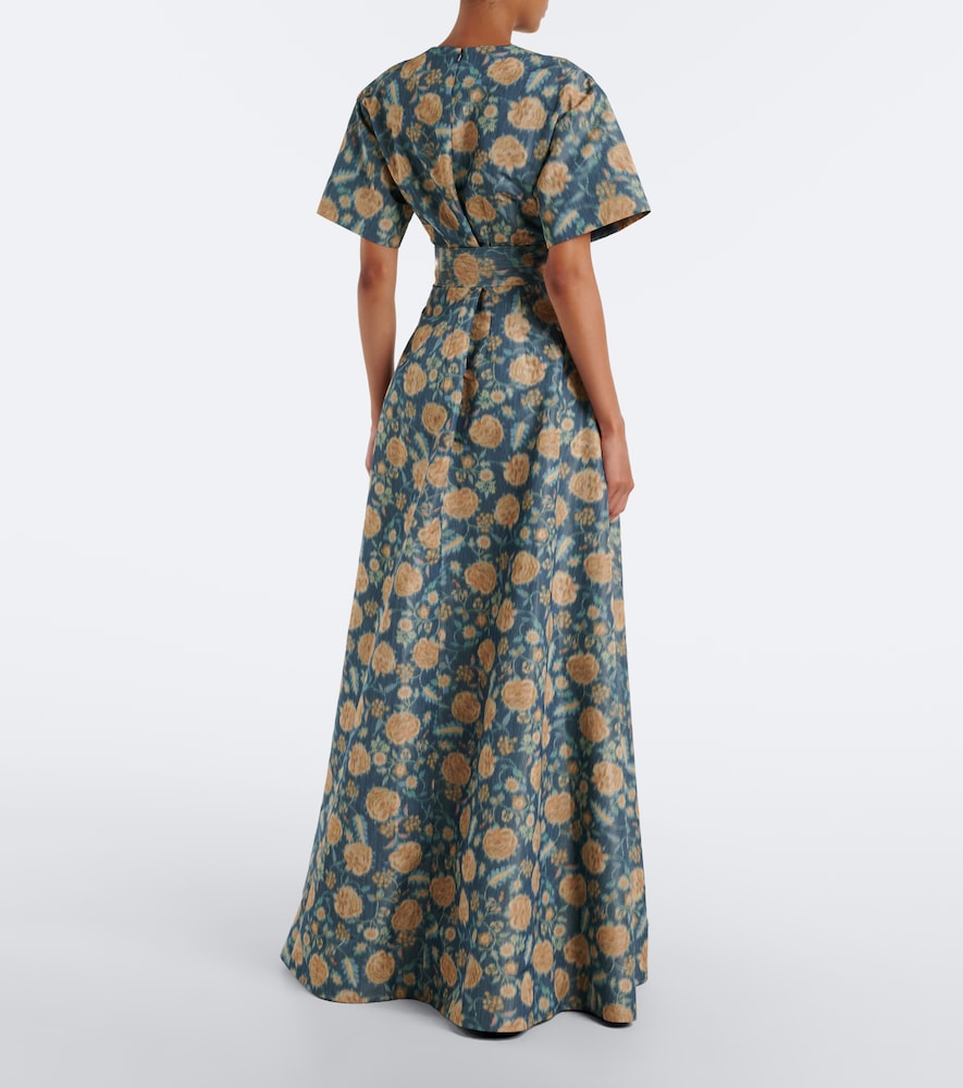 Margaretta belted floral gown