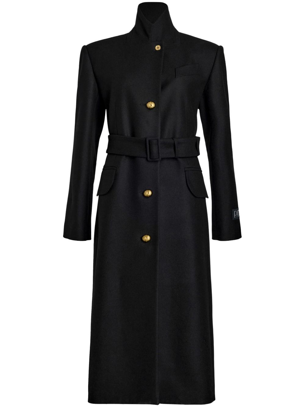 Single-breasted wool coat - Black