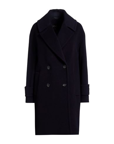 Icons Woman Coat Midnight blue Size 14 Wool, Polyamide, Cashmere