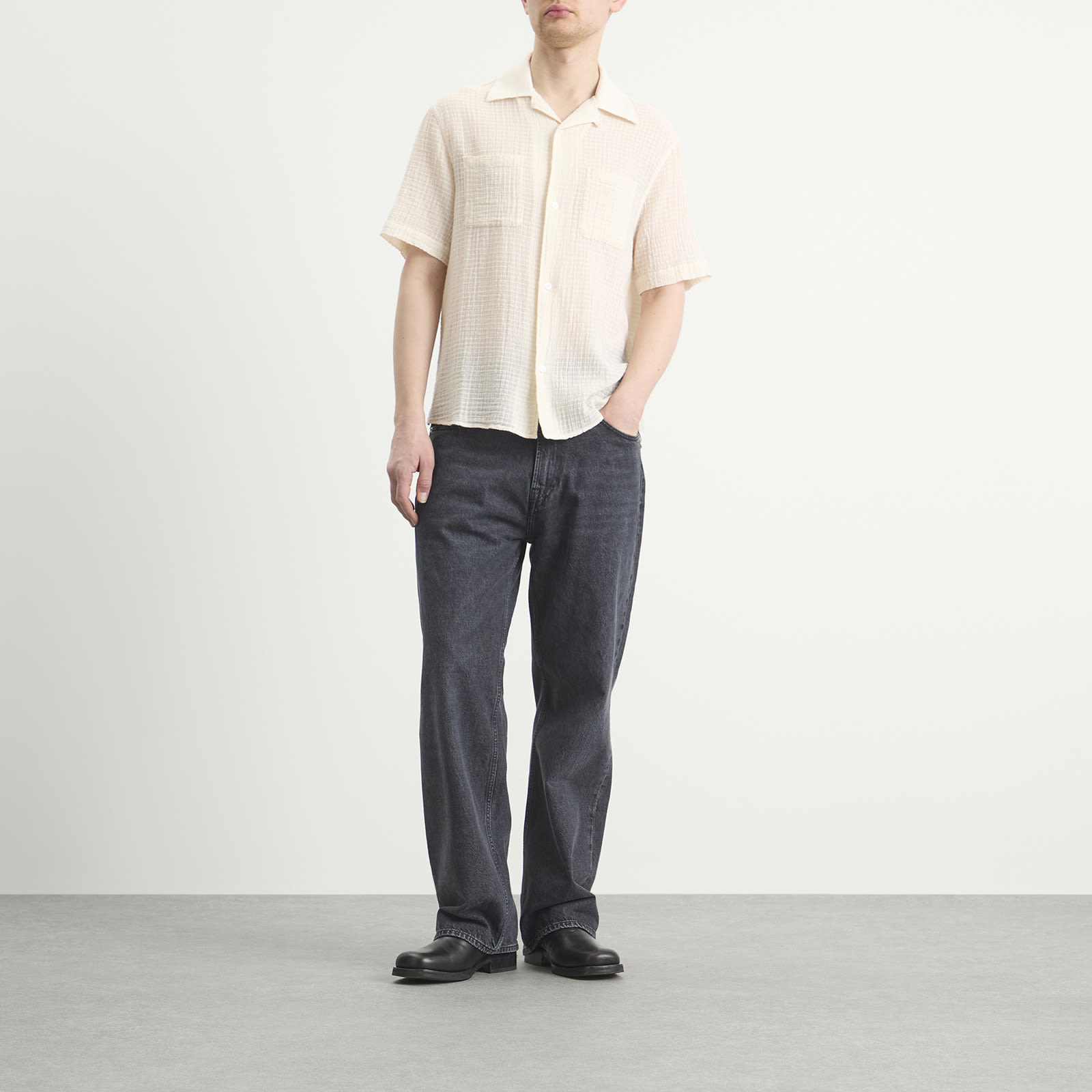 Men's Luis Shirt in Cream Check
