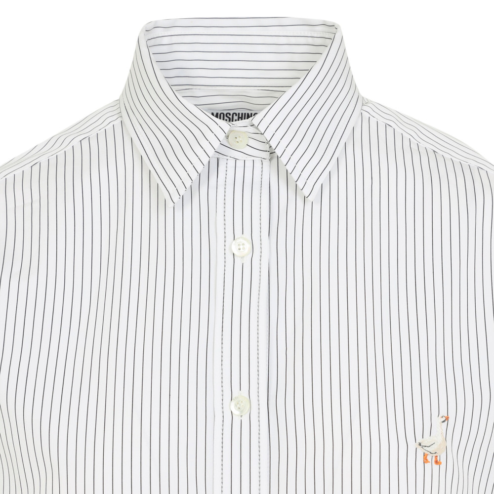White Slim Stripes Shirt