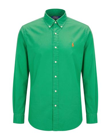 Man Shirt Emerald green Size S Cotton