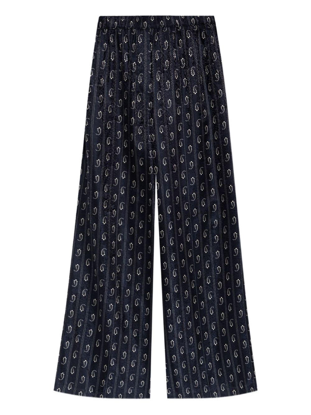 Jacquard silk trousers