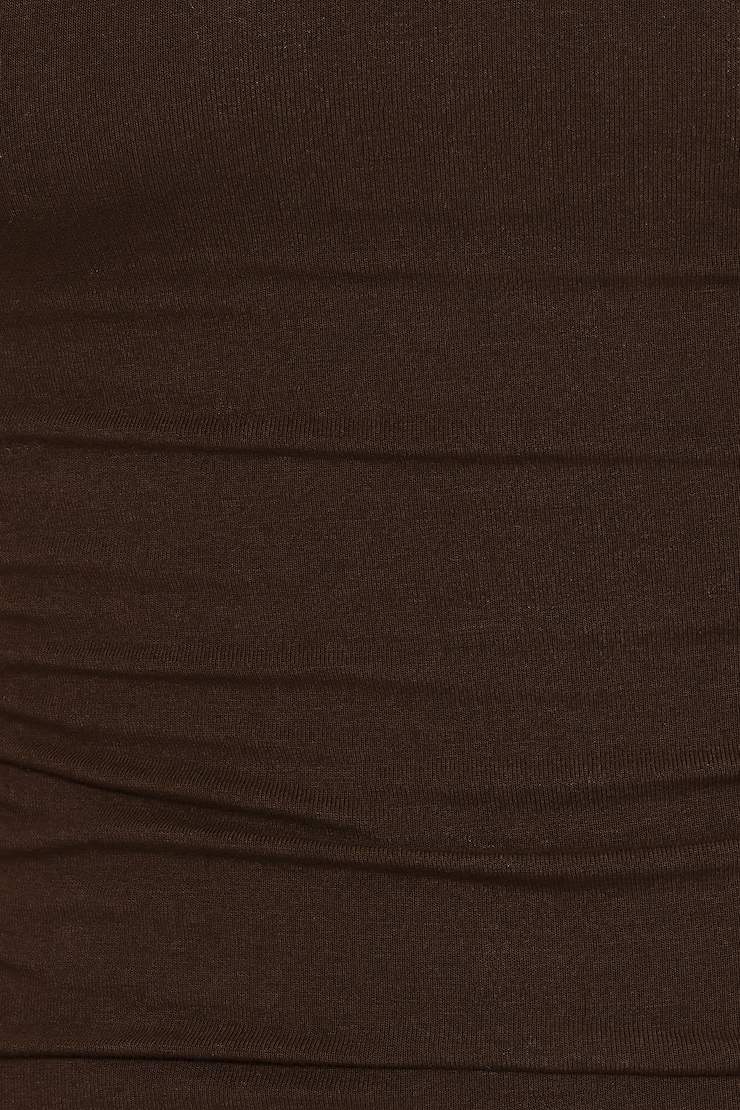 SuperSoft Ruched Back Top - Brown - Women Clothing