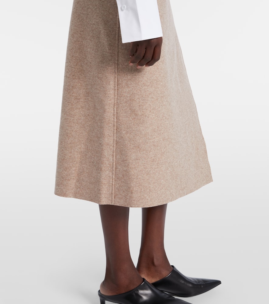 Wool-blend midi skirt