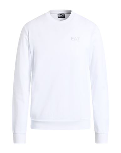 Man Sweatshirt Off white Size L Cotton, Elastane