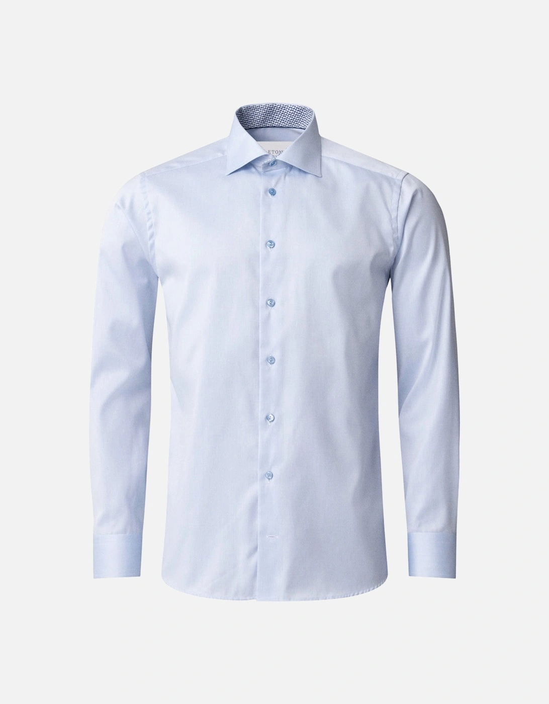 Men's Eton Contemporary Fit Signature Twill Geometric Effect Shirt 21 Light Blue - : 40/Regular