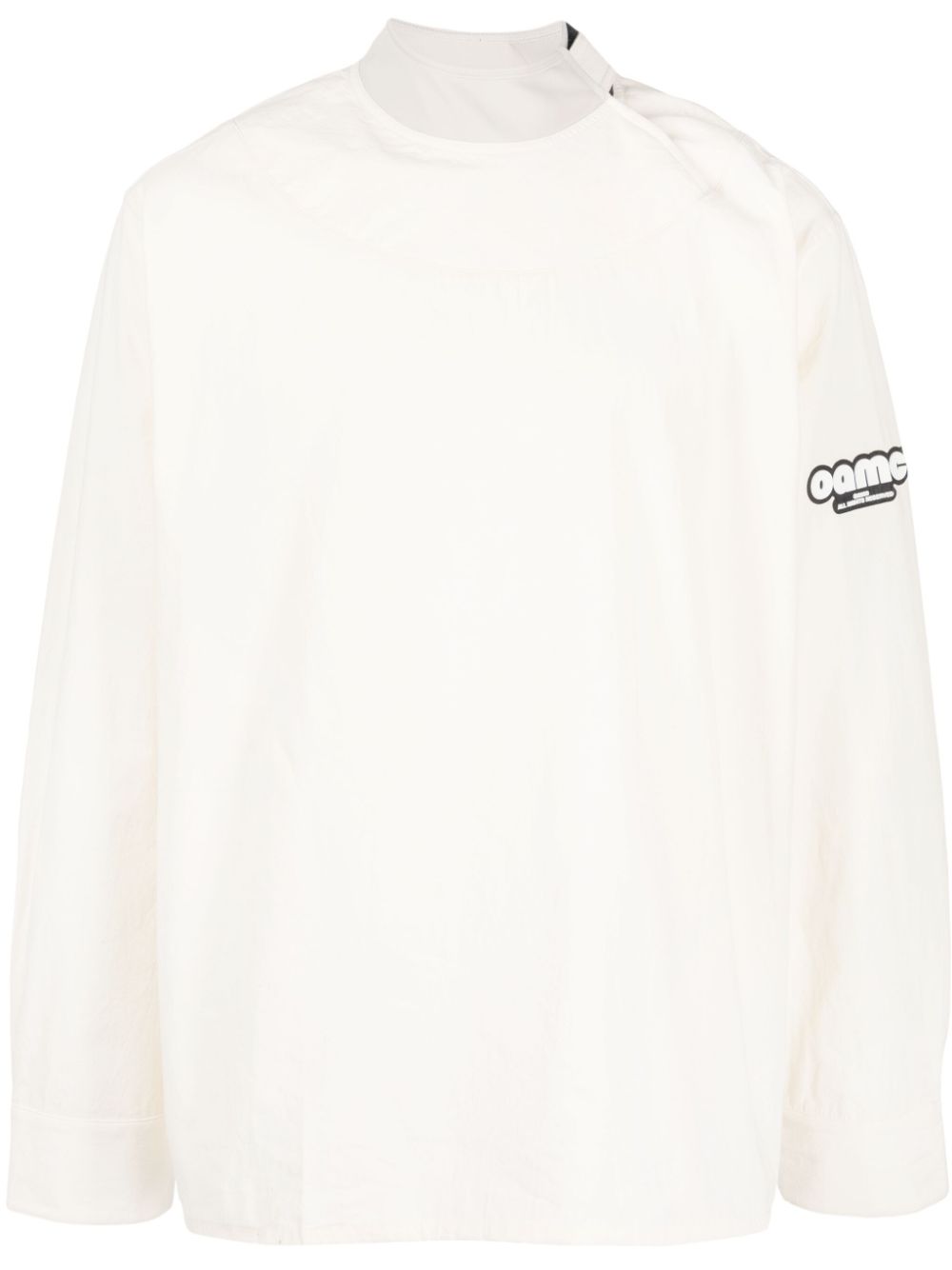 Logo-patch cotton shirt - White
