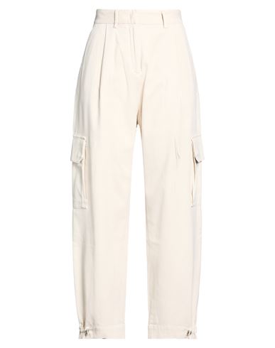 Woman Pants Ivory Size 4 Cotton, Elastane