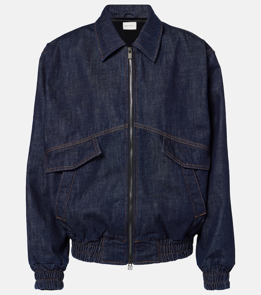 Oversized denim bomber jacket