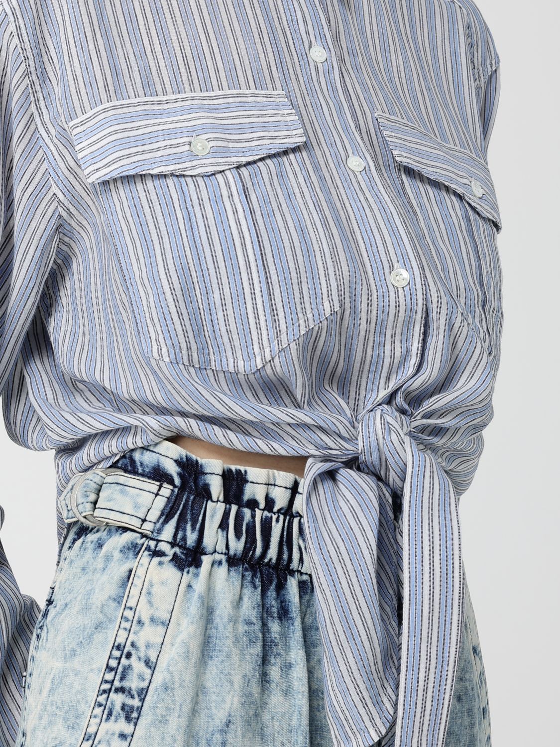 Shirt Woman color Gnawed Blue