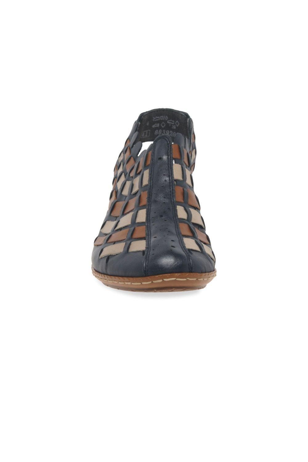 Rieker 'sina' Woven Heeled Shoes In Navy
