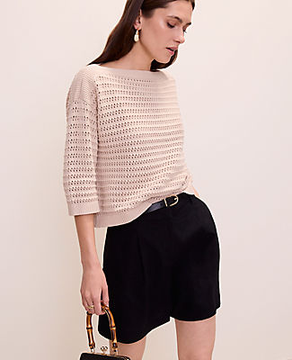 Ann Taylor Pointelle Boatneck Sweater