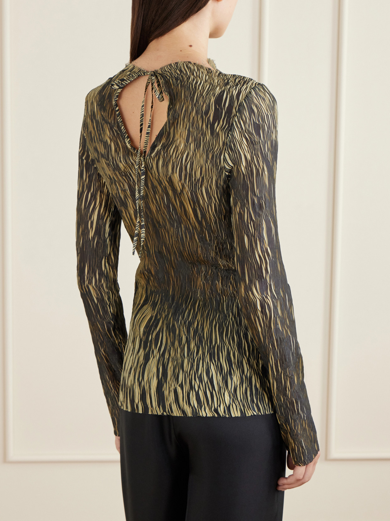 Plissé Blouse - Green