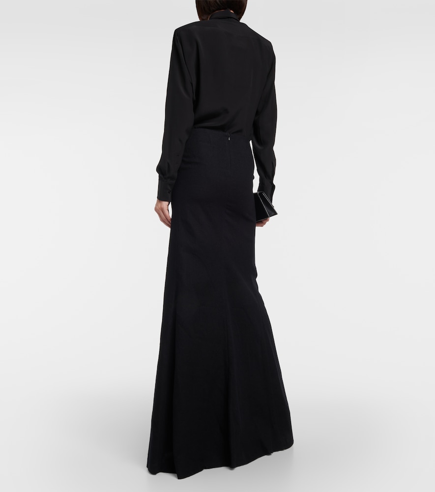 Virgin wool maxi skirt