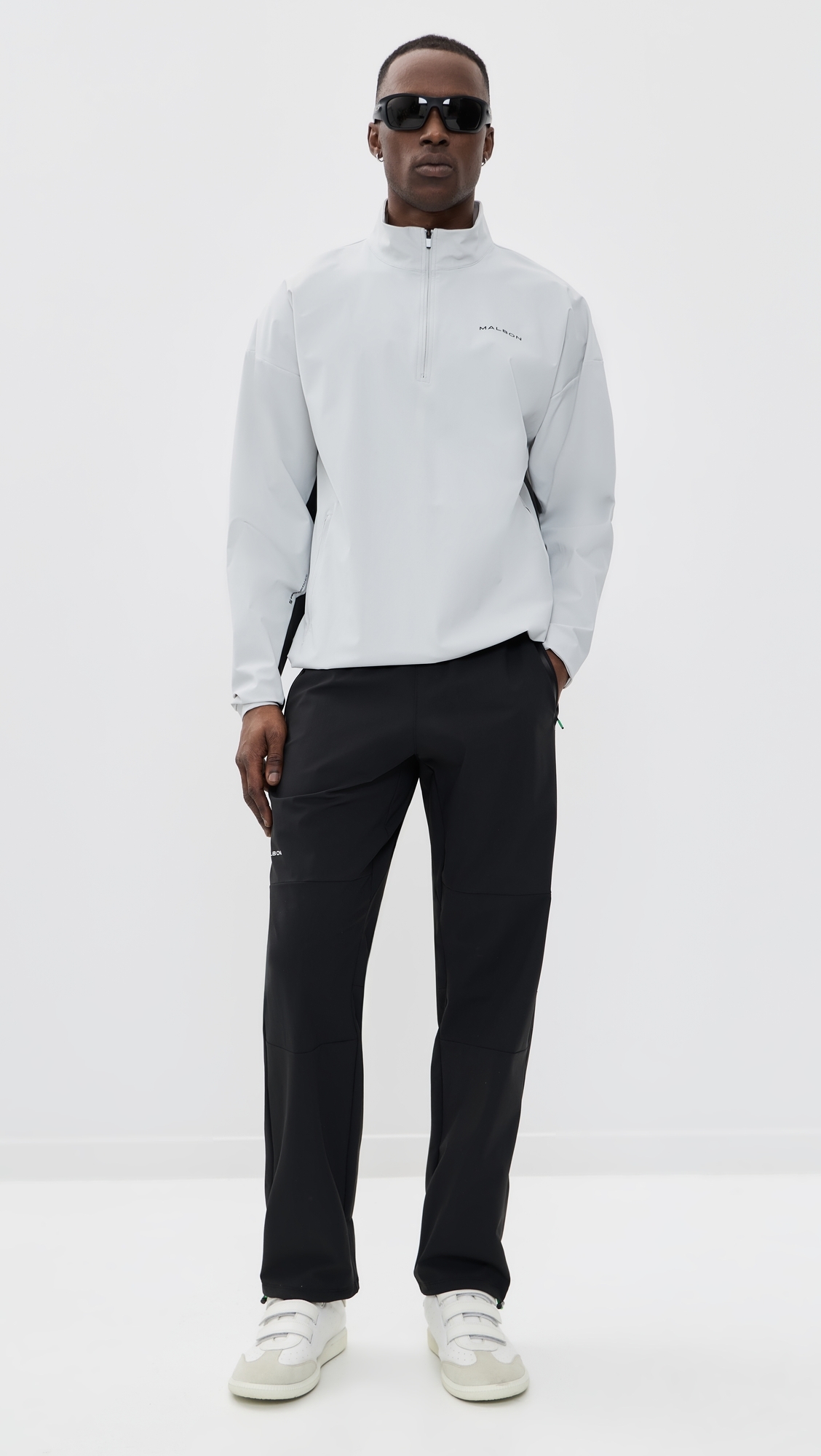 Performance Quarter Zip Shell Pullover SILVER / BLACK