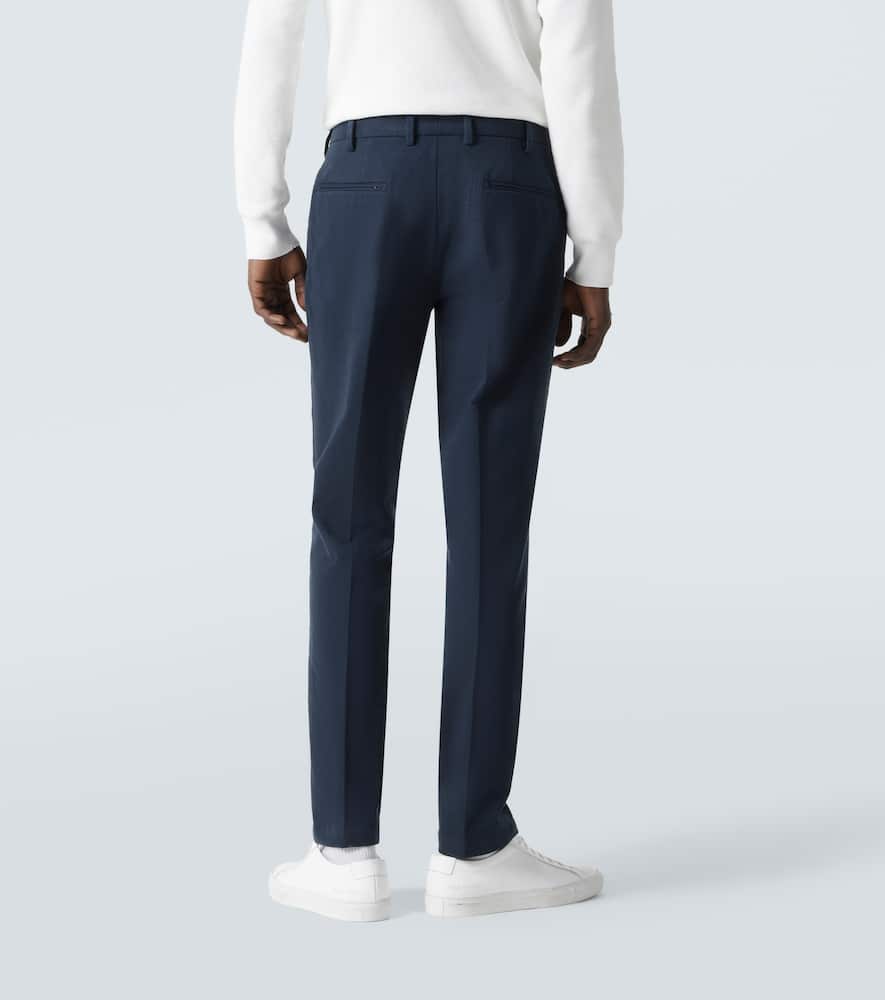 Cotton twill slim pants