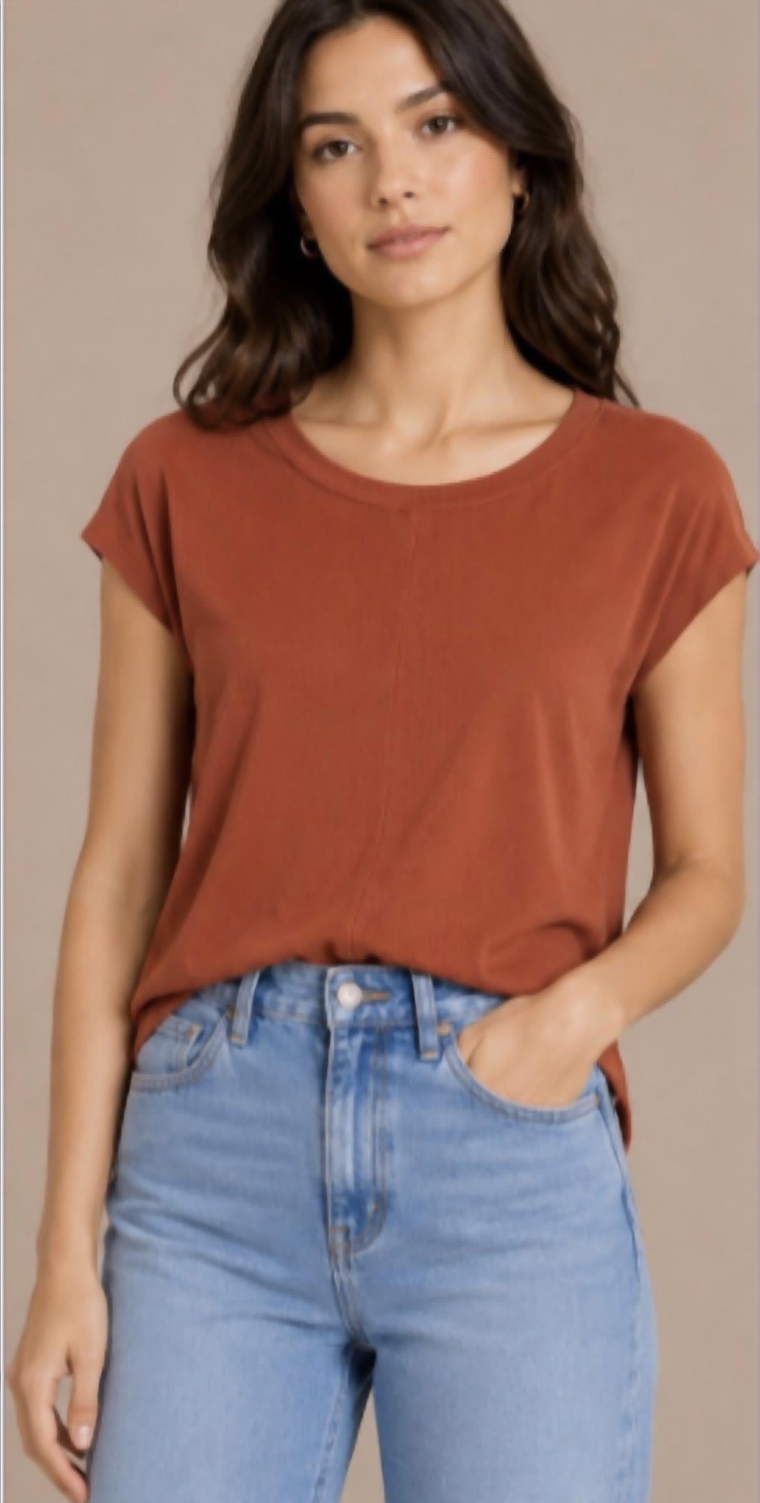 2X2 Chevron Dolman Top In Sienna