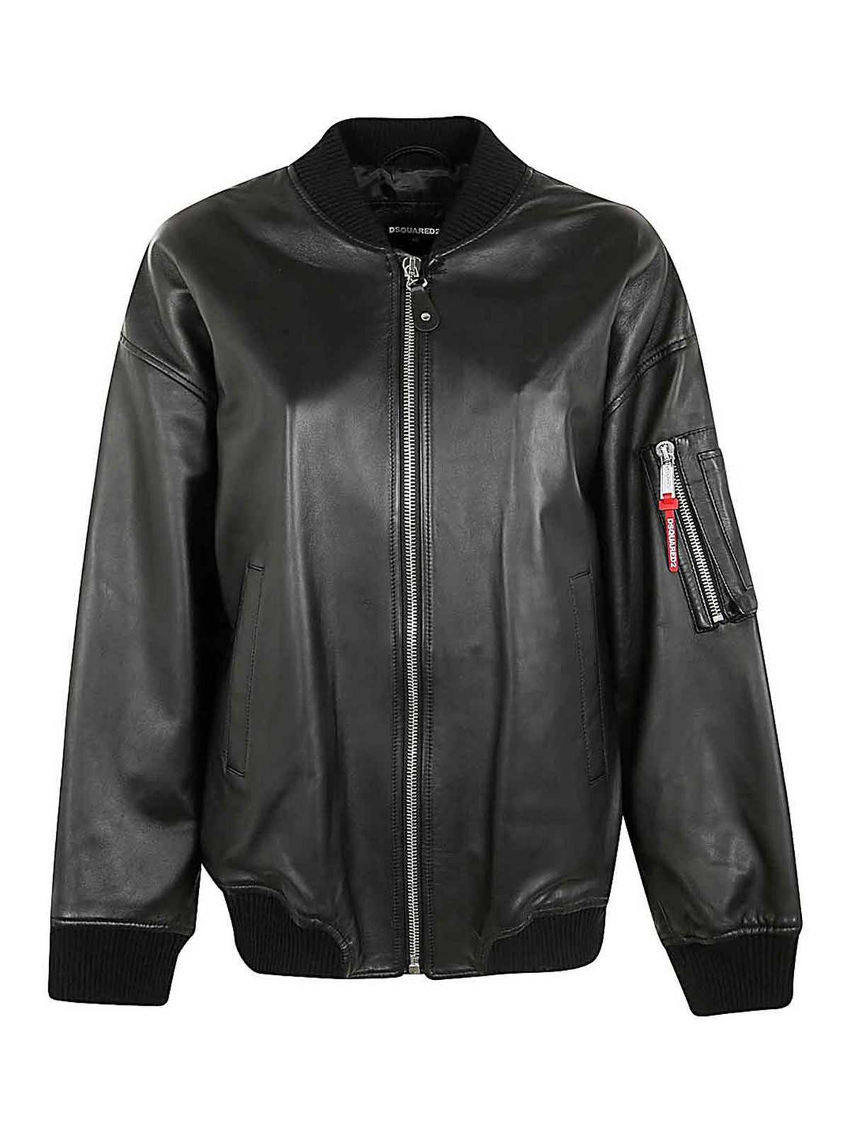 Black Leather Bomber