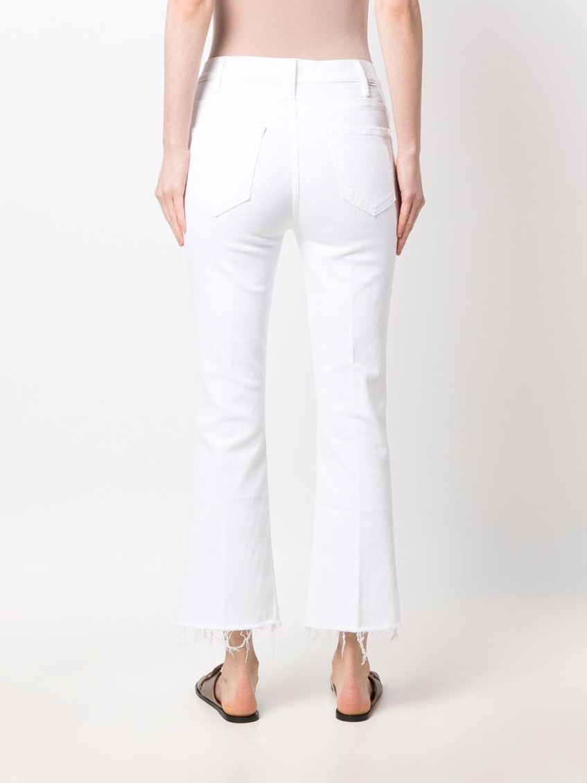 White Flared Ankle Denim Jeans