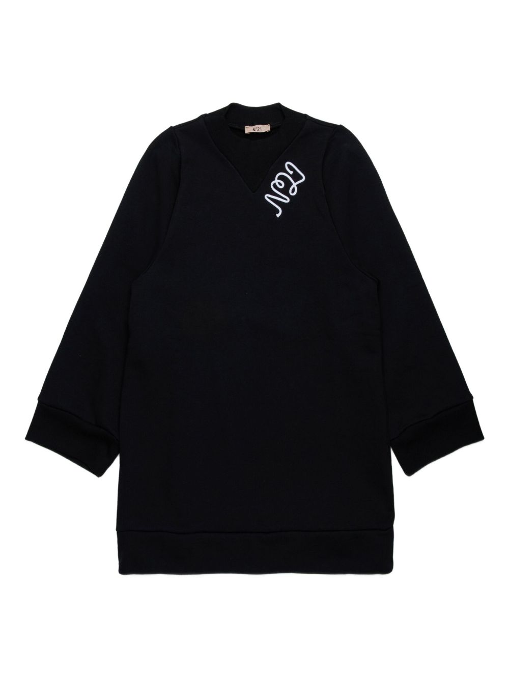 Nº21 Kids logo-embroidered dress - Black