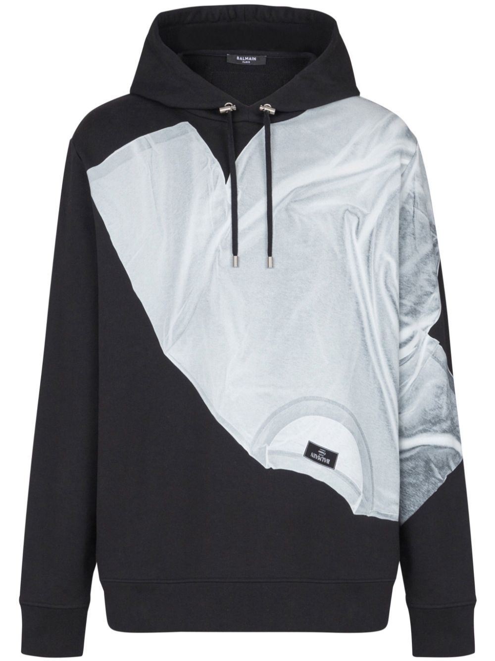T-shirt print hoodie - Black