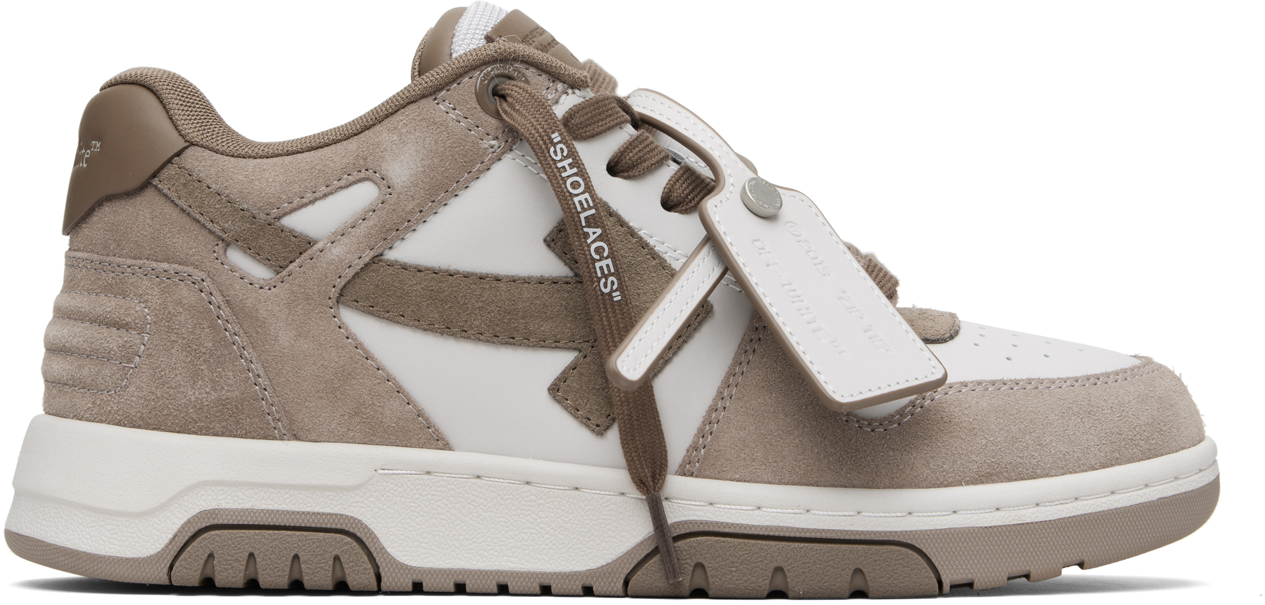 Brown & White 'Out Of Office' Sneakers