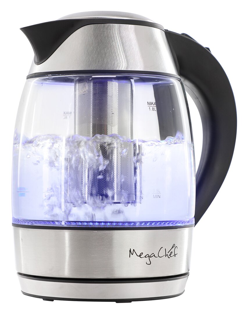 1.8L Glass & Stainless Steel Electric Tea Kettle with Tea Infuser