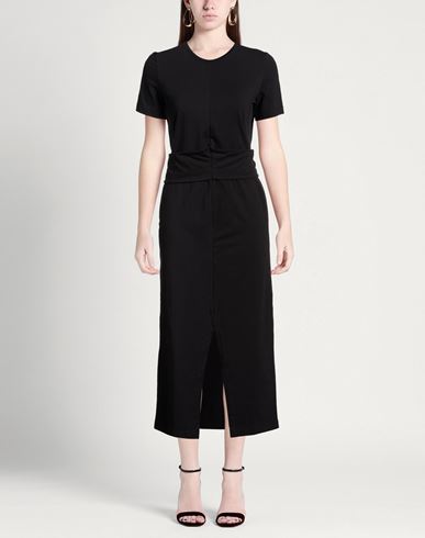 Woman Midi dress Black Size M Cotton, Elastane