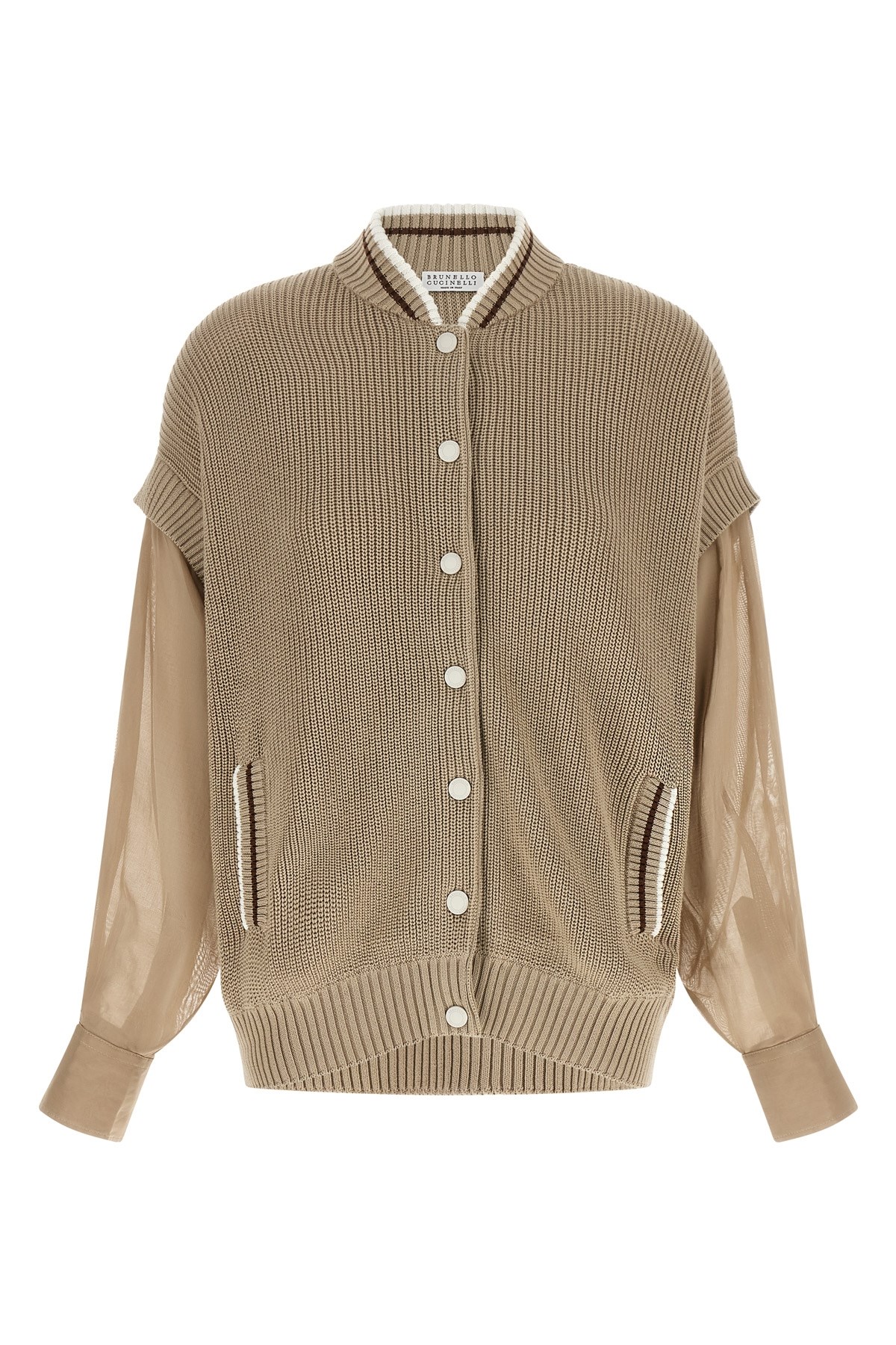 Organza Sleeve Cardigan