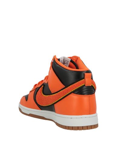 Man Sneakers Orange Size 9.5 Leather, Textile fibers
