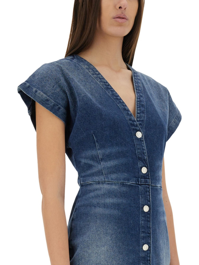 Moschino - slim fit denim dress v-neckline