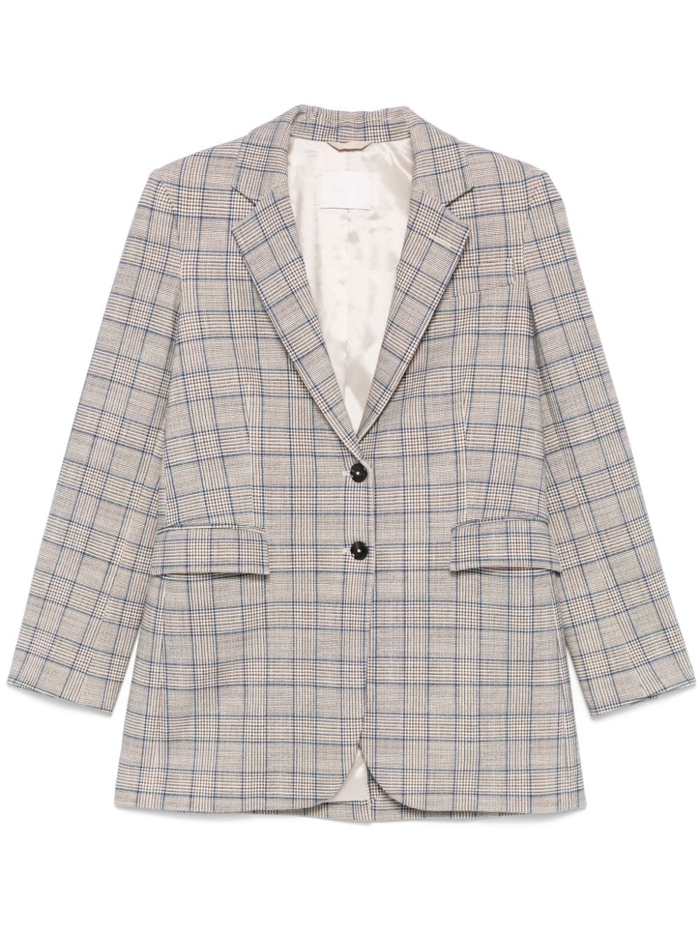 Prince-of-Wales-check blazer - Brown