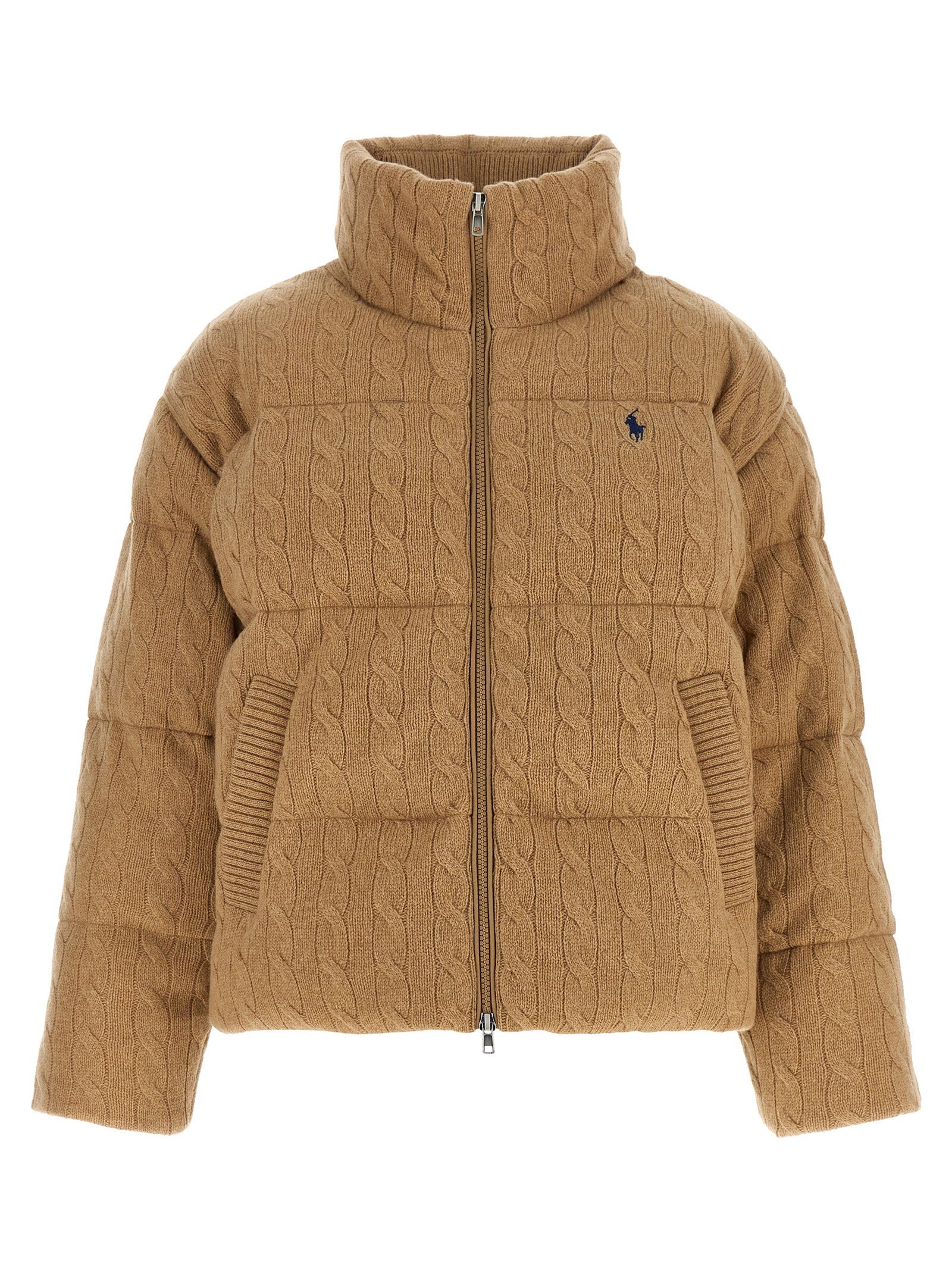 Wool and Cashmere Quilted Down Jacket — Camel