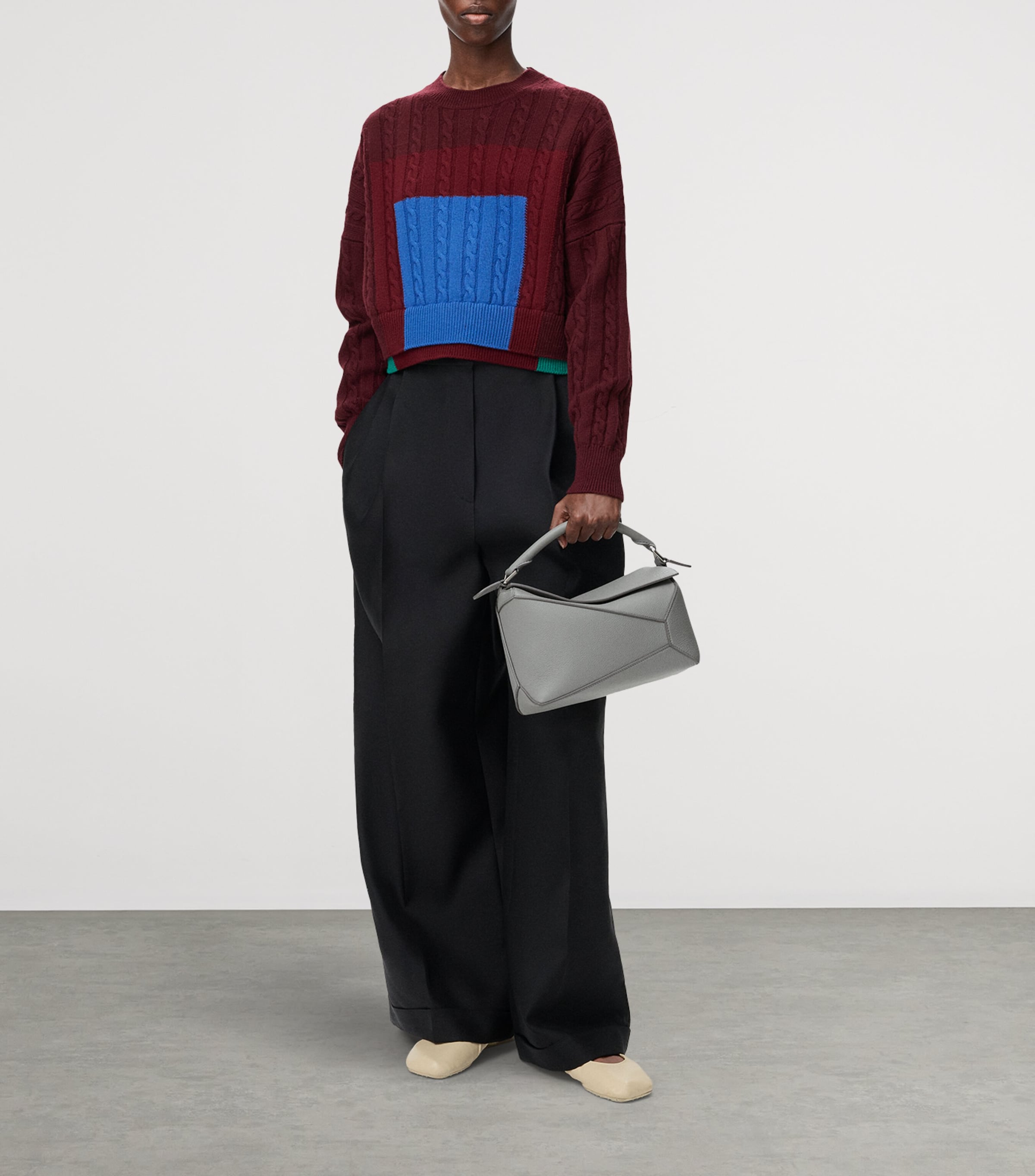 Wool Colour-Block Layered-Effect Sweater