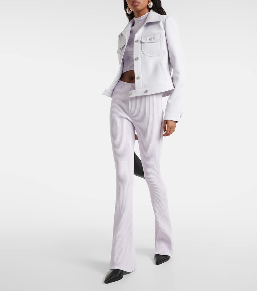 Courrèges Reedition ribbed-knit flared pants