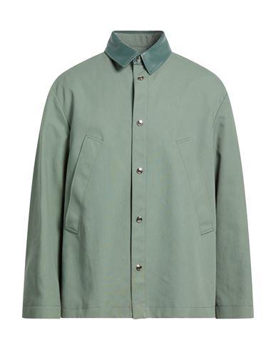 Man Jacket Sage green Size 38 Cotton, Lambskin