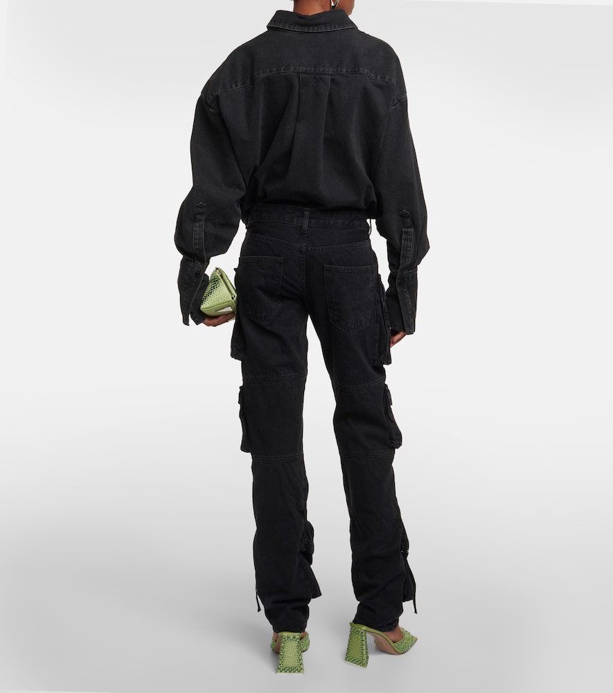 Low-rise straight cargo jeans