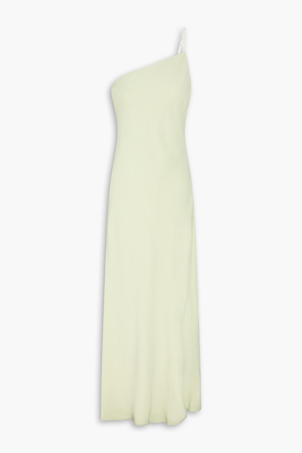 Elodie one-shoulder bead-embellished crepe maxi dress - Green - US 2