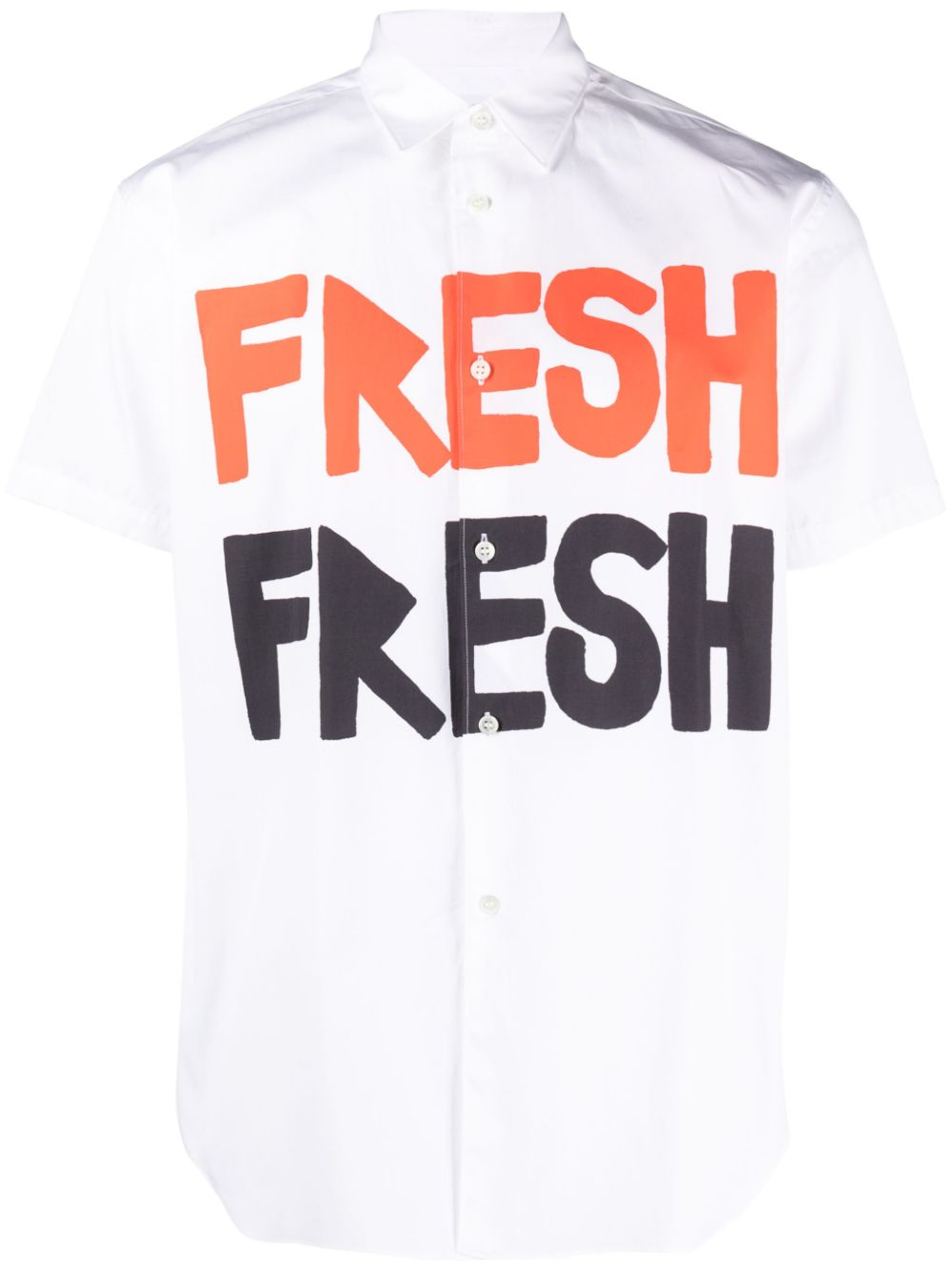 Graphic-print cotton shirt - White
