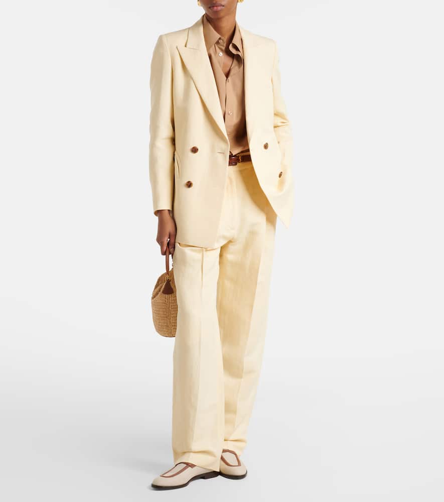 Blazé Milano Fox linen and silk straight pants
