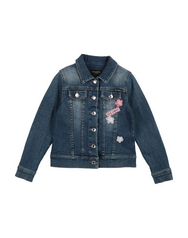 Kid Girl Denim outerwear Blue Size 9 Cotton, Polyester, Elastane, Silk, Crystal