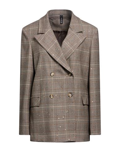 Woman Blazer Brown Size 10 Polyester, Viscose, Elastane