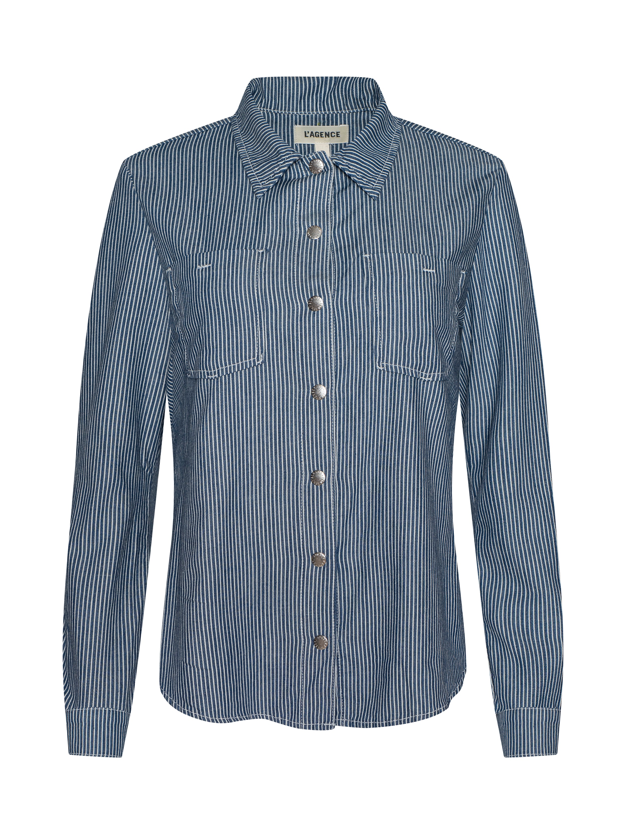 Isla Shirt In Azure Blue Stripe