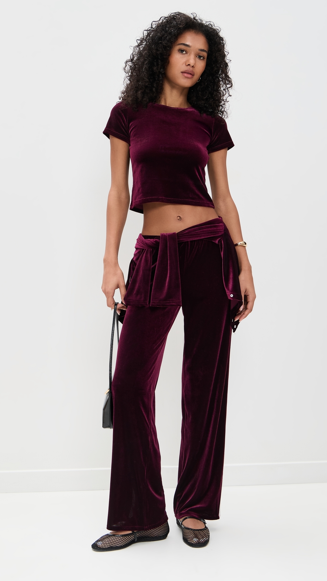 Paige Velvet Pants Wine/Ivory Stripe