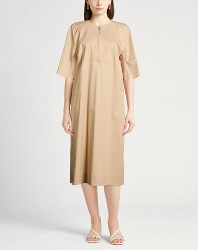 Easy Woman Midi dress Sand Size 8 Cotton, Elastane