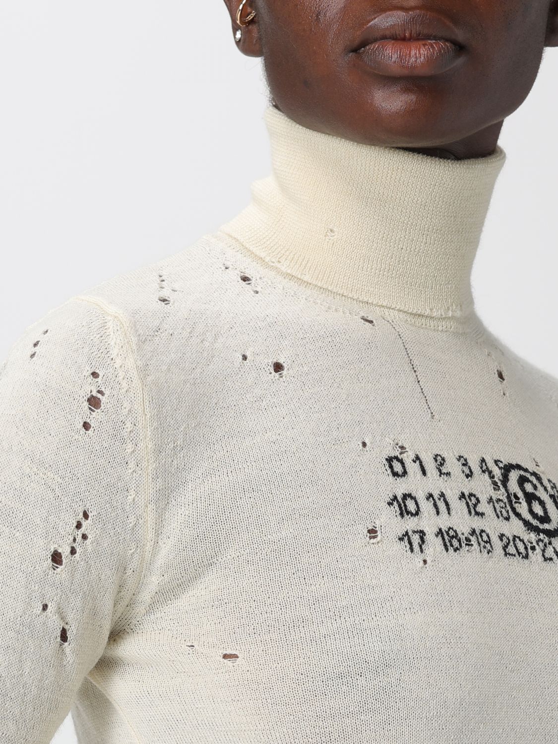 MM6 Maison Margiela Numbers-motif sweater - Neutrals