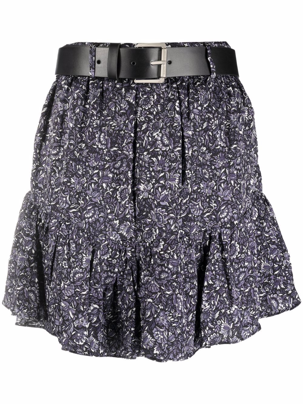 Belted-waist skirt - Black